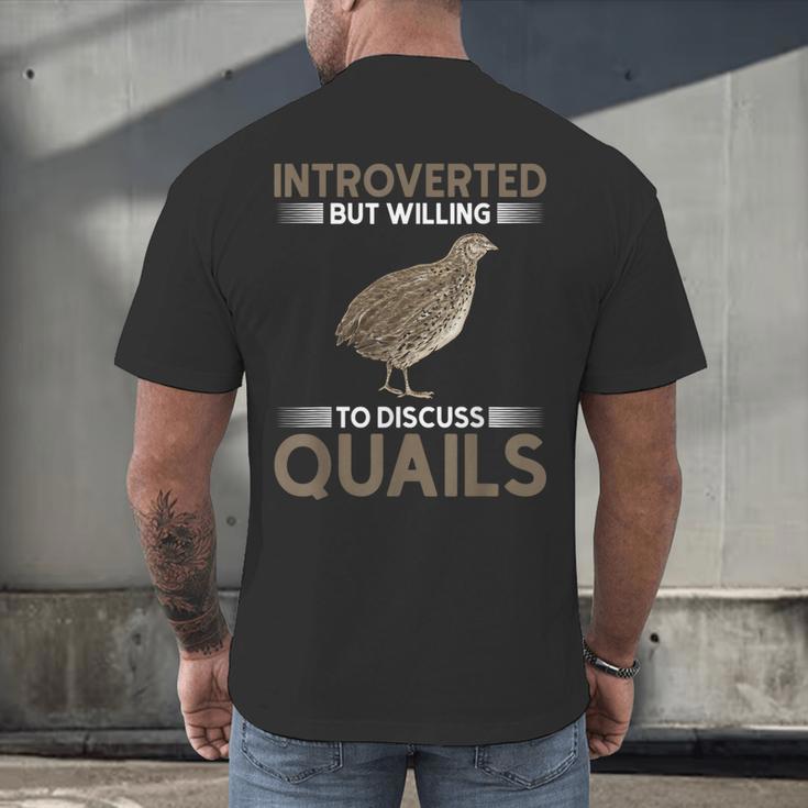 Quail Bird Lover Introvert Quail Men's Back Print T-Shirt Quail Bird Lover Introvert Quail Men's Back Print T-Shirt