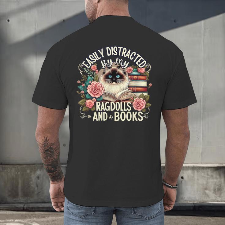 Ragdoll Lover Ragdoll Cat Ragdolls And Books Men's Back Print T-Shirt