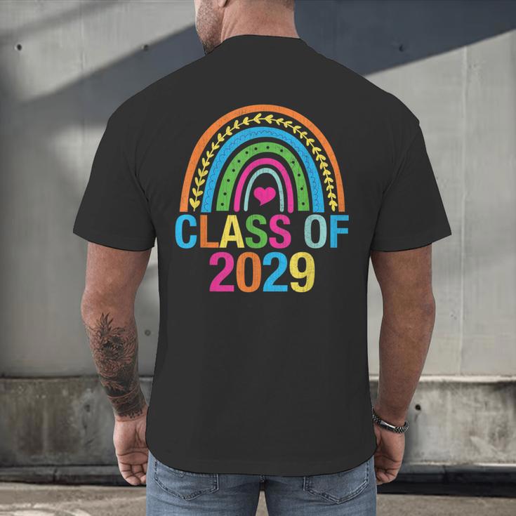 Rainbow Senior 2029 Shirt Class Of 2029 Cute Graduation Men's Back Print T-Shirt