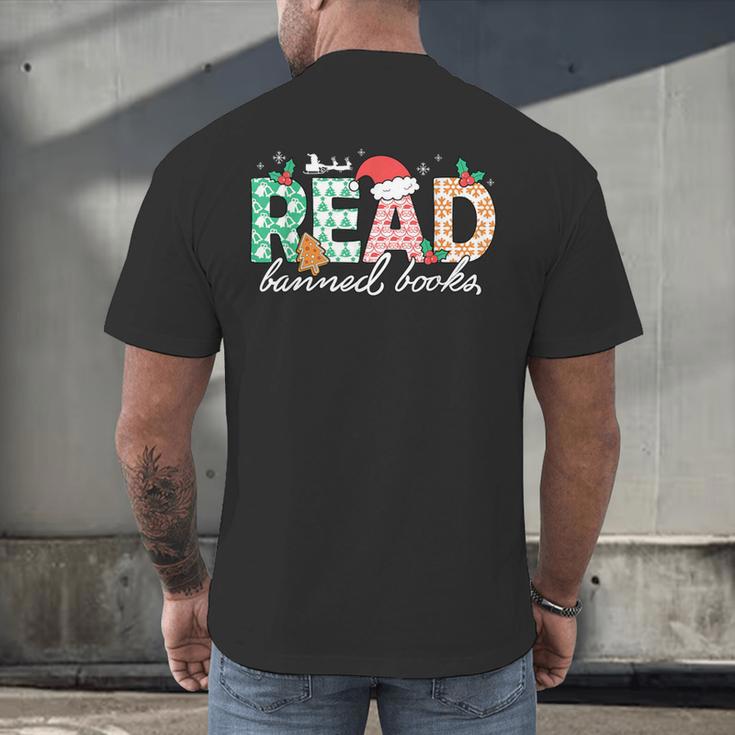 Read Banned Books Christmas Holiday Men's Back Print T-Shirt Read Banned Books Christmas Holiday Men's Back Print T-Shirt