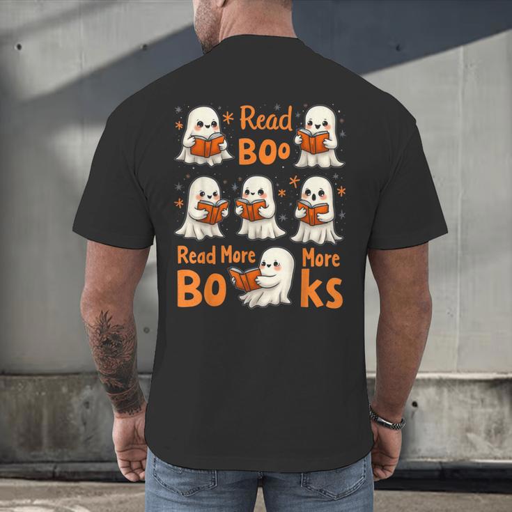 Read Boo KS Read More Bo KS Cute Ghost Reading Book Men's Back Print T-Shirt