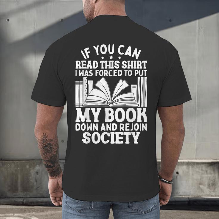 If You Can Read This For Book Lovers Reading Men's Back Print T-Shirt