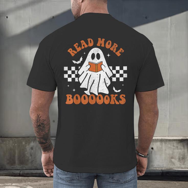 Read More Books Cute Ghost Reading Book Teacher Halloween Men's Back Print T-Shirt