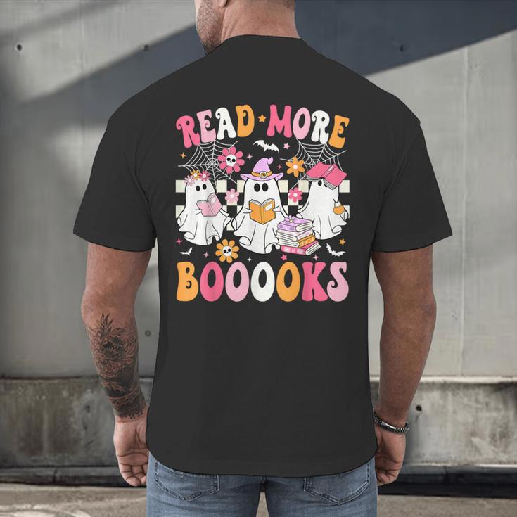 Read More Books Ghosts Reading Book Teacher Halloween Men's Back Print T-Shirt