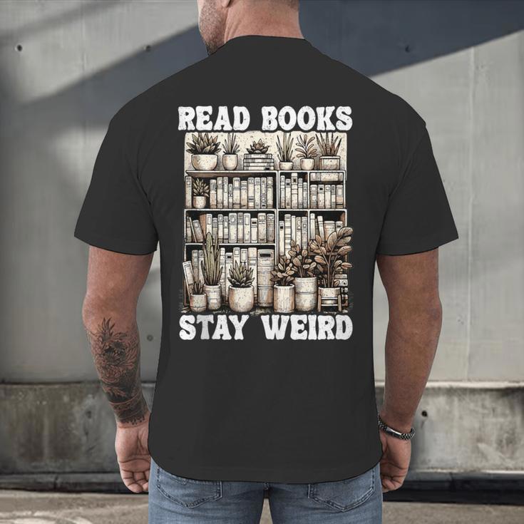 Read Books Stay Weird Introvert Book Lover Book Men's Back Print T-Shirt