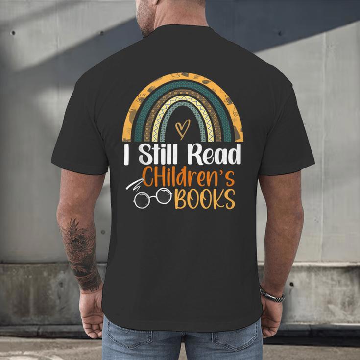 I Still Read Children's Books Rainbow Men's Back Print T-Shirt