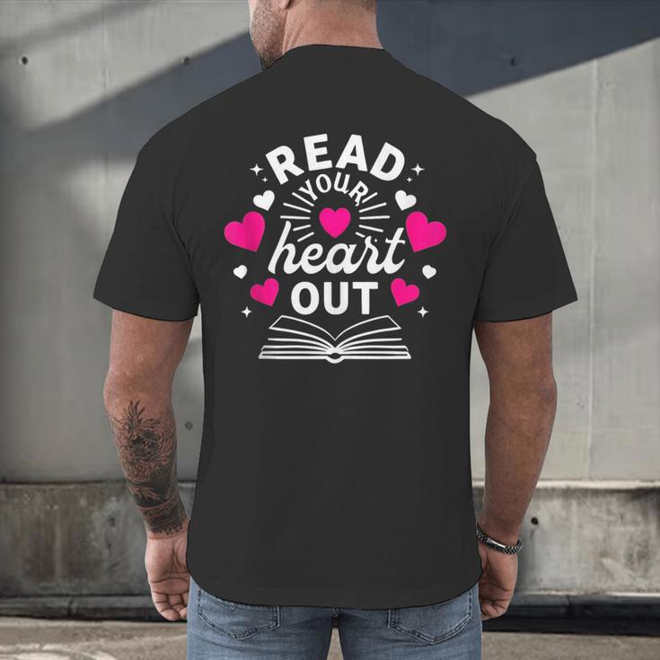 Read Your Heart Out Cute Teacher Women Book Lovers Men's Back Print T-Shirt Read Your Heart Out Cute Teacher Women Book Lovers Men's Back Print T-Shirt
