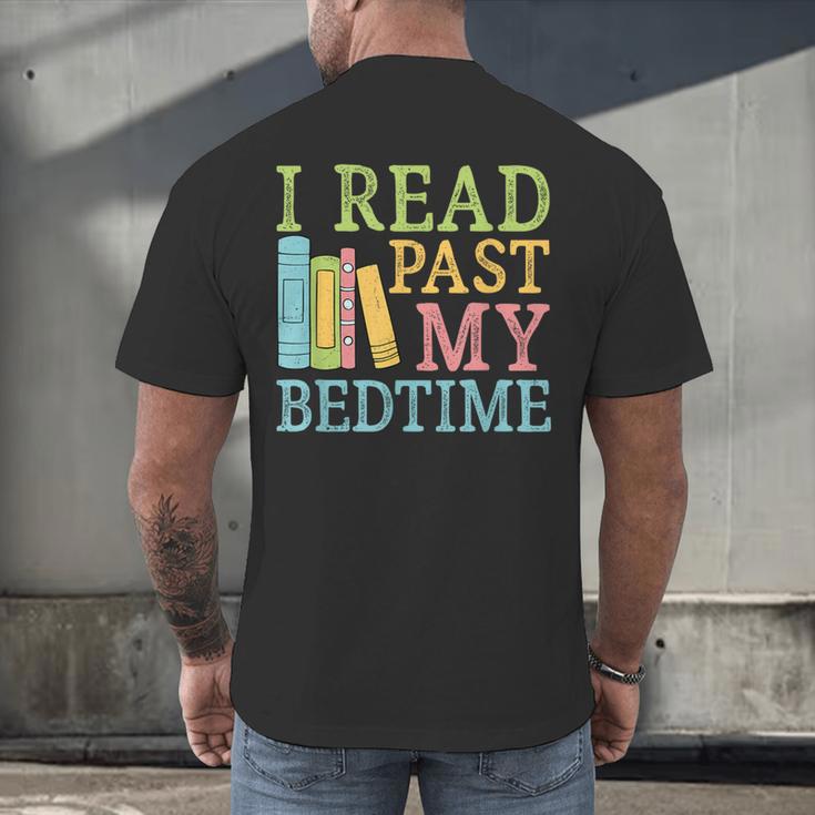 I Read Past My Bedtime Book Quote Humor Men's Back Print T-Shirt I Read Past My Bedtime Book Quote Humor Men's Back Print T-Shirt