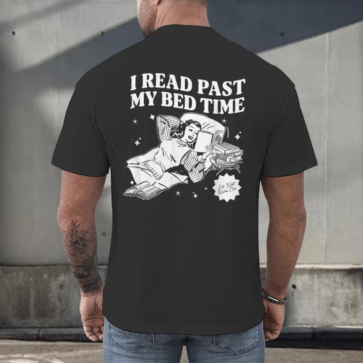 I Read Past My Bedtime Late Night Readers Book Club Men's Back Print T-Shirt I Read Past My Bedtime Late Night Readers Book Club Men's Back Print T-Shirt