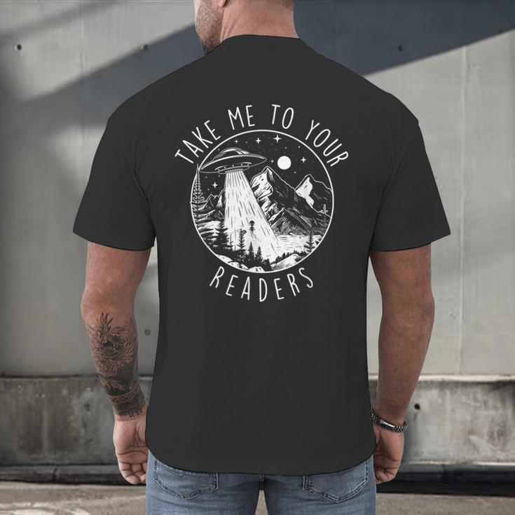 Take Me To Your Readers Book Lover Reading Bookworm Men's Back Print T-Shirt Take Me To Your Readers Book Lover Reading Bookworm Men's Back Print T-Shirt