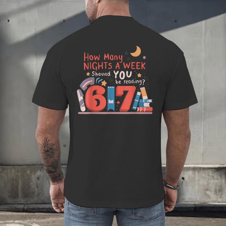 Reading 67 Meme English Teacher 67 Book Lover Humor Men's Back Print T-Shirt