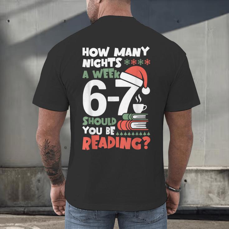 Reading 67 Meme English Teacher Christmas Book Lover Men's Back Print T-Shirt Reading 67 Meme English Teacher Christmas Book Lover Men's Back Print T-Shirt