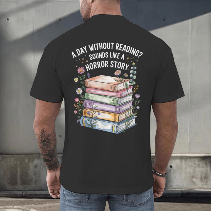 Reading Book Lover Humor For Readers And Bookworms Men's Back Print T-Shirt