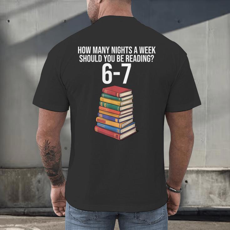 Reading Book Teacher 67 Six Seven Meme Men's Back Print T-Shirt