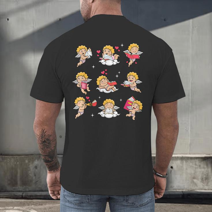 Reading Cupids Books Valentine's Day Teachers Book Lovers Men's Back Print T-Shirt Reading Cupids Books Valentine's Day Teachers Book Lovers Men's Back Print T-Shirt