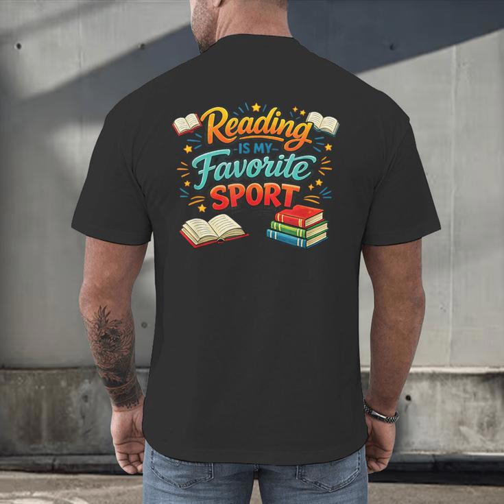 Reading Is My Favorite Sport Book Lover Men's Back Print T-Shirt