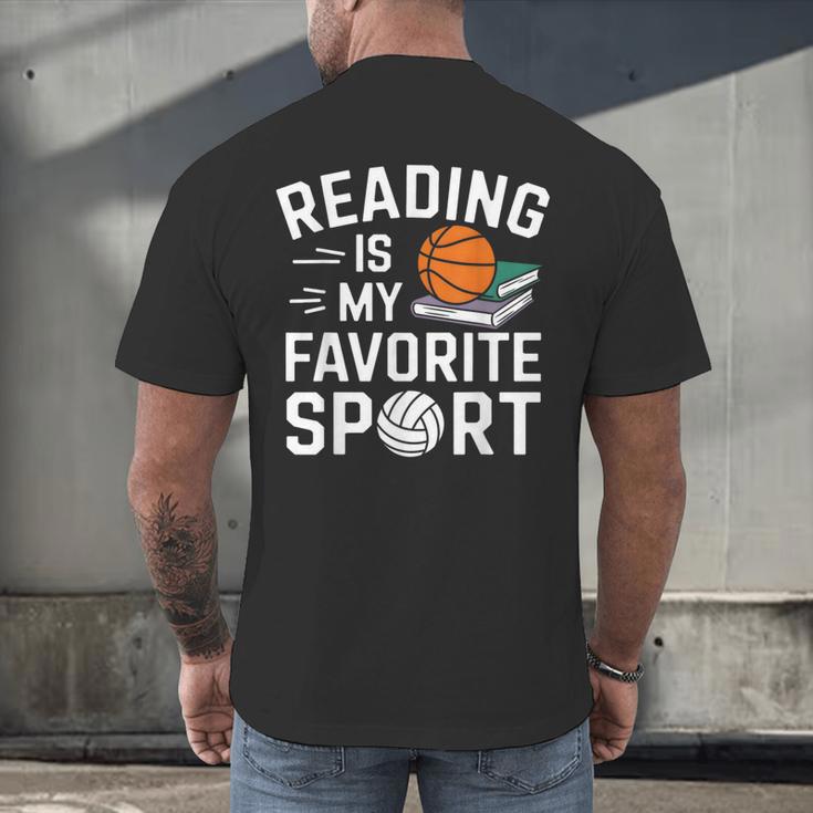 Reading Is My Favorite Sport Reading Book Lover Reader Men's Back Print T-Shirt Reading Is My Favorite Sport Reading Book Lover Reader Men's Back Print T-Shirt