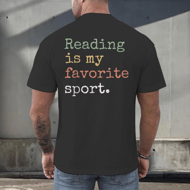 Reading Is My Favorite Sport Book Lovers Man Woman Men's Back Print T-Shirt Reading Is My Favorite Sport Book Lovers Man Woman Men's Back Print T-Shirt