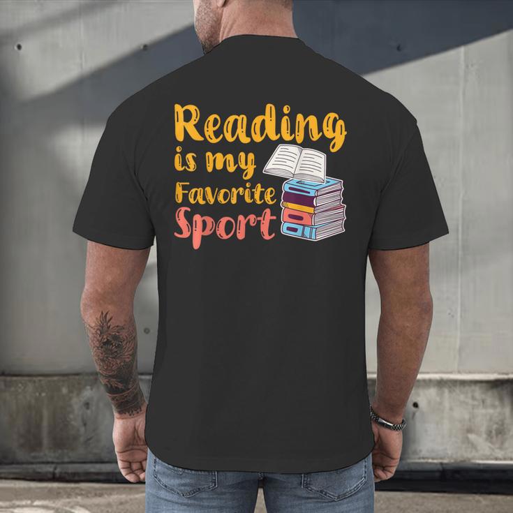 Reading Is My Favorite Sport Book Lovers Men's Back Print T-Shirt