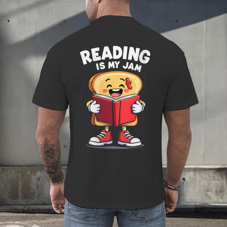 Reading Is My Jam I Love To Read Books Men's Back Print T-Shirt Reading Is My Jam I Love To Read Books Men's Back Print T-Shirt