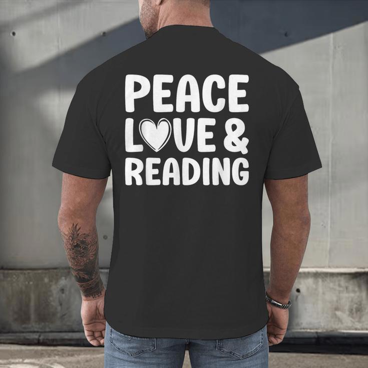 Reading I Love Books And Reading Men's Back Print T-Shirt