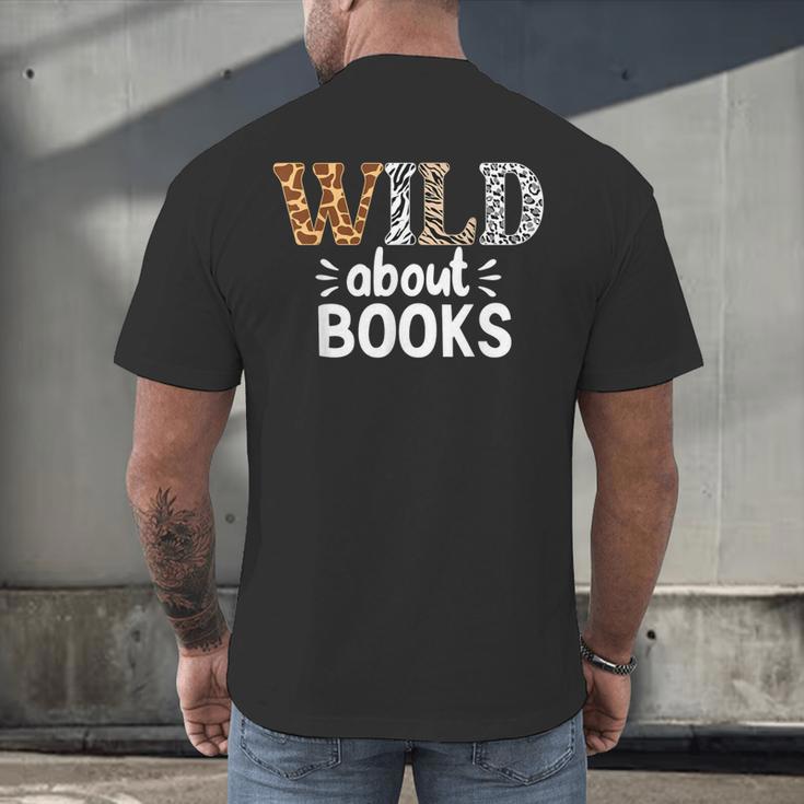Reading Lover Wild About Books Reading Books And Bookworm Men's Back Print T-Shirt