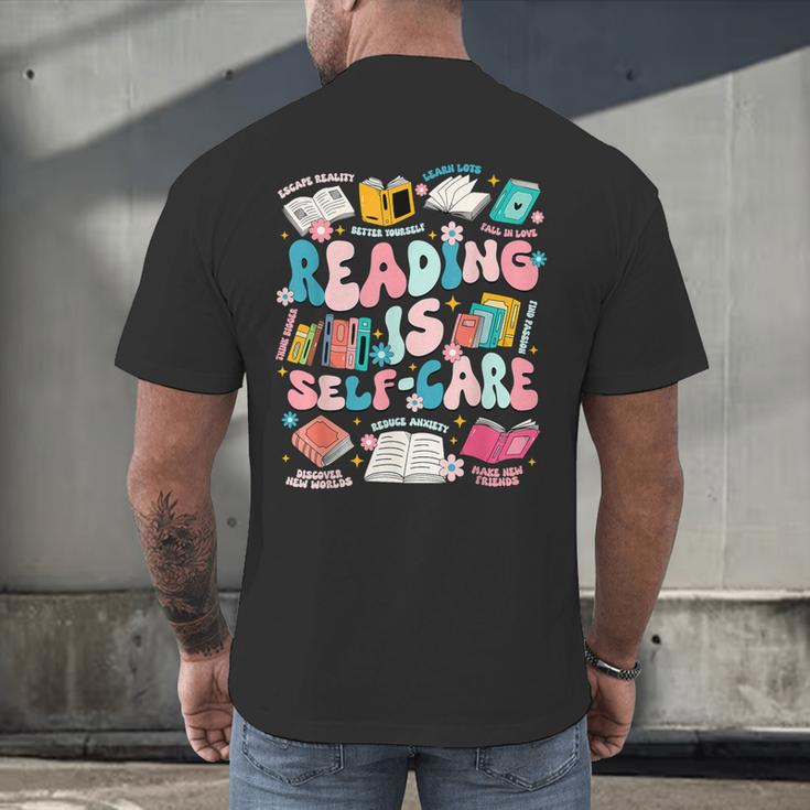 Reading Is Self-Care Book Lover Teacher Student Men Women Men's Back Print T-Shirt