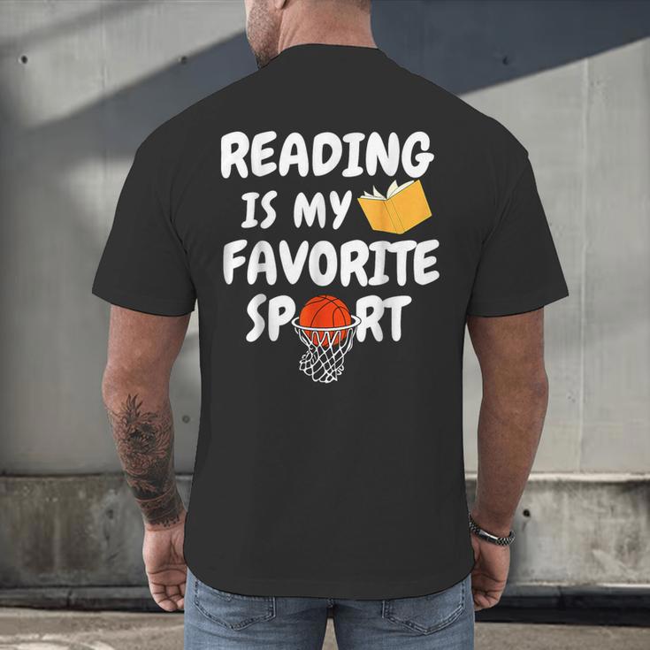 Reading Is My Tee Favorite Sport Basketball World Book Day Men's Back Print T-Shirt Reading Is My Tee Favorite Sport Basketball World Book Day Men's Back Print T-Shirt