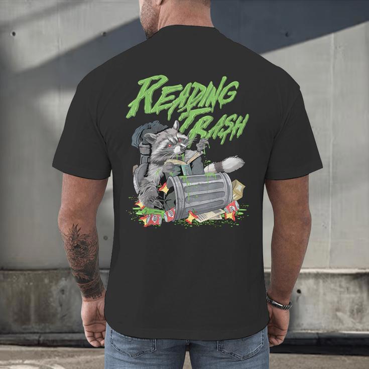 Reading Trash Racoon Bookworm Bookish Librarian Book Lover Men's Back Print T-Shirt