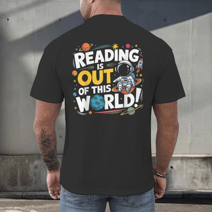 Reading Is Out Of This World Space Book Lover Kids Men's Back Print T-Shirt
