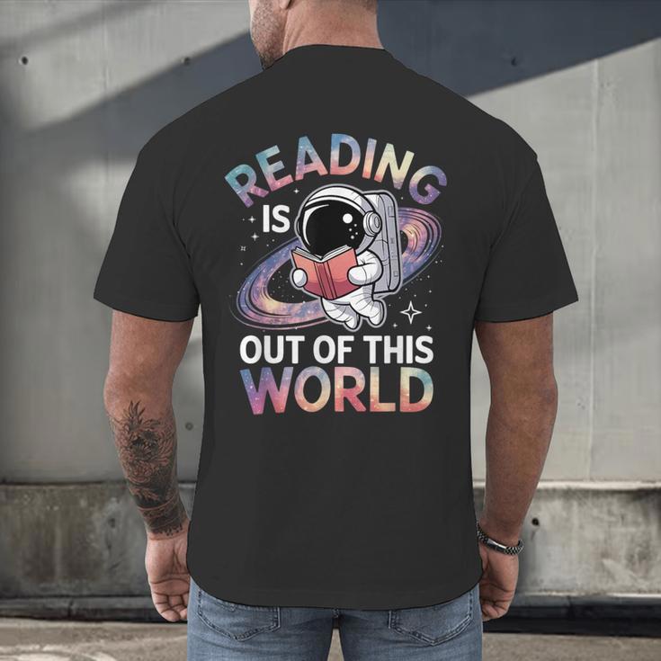 Reading Is Out Of This World Space Book Lover Men's Back Print T-Shirt