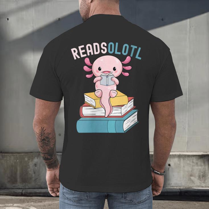 Reads Alotl Shirt Kids Readsolotl Read Axolotl Shirt Books Men's Back Print T-Shirt