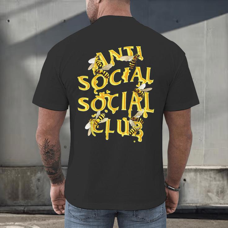 Retro Anti Social Club Bees Introvert Women Men Men's Back Print T-Shirt