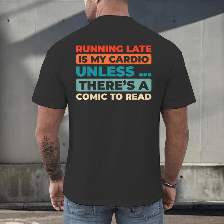 Retro Art Graphic Novels Superheroes Vintage Comic Books Men's Back Print T-Shirt