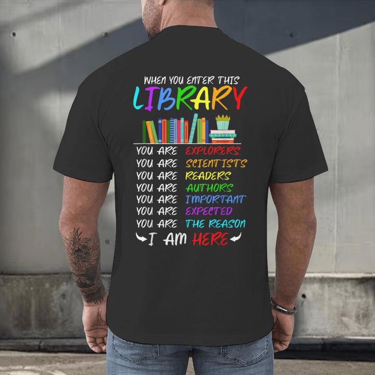 Retro Librarian Book Reader Library Book Reading Men's Back Print T-Shirt Retro Librarian Book Reader Library Book Reading Men's Back Print T-Shirt