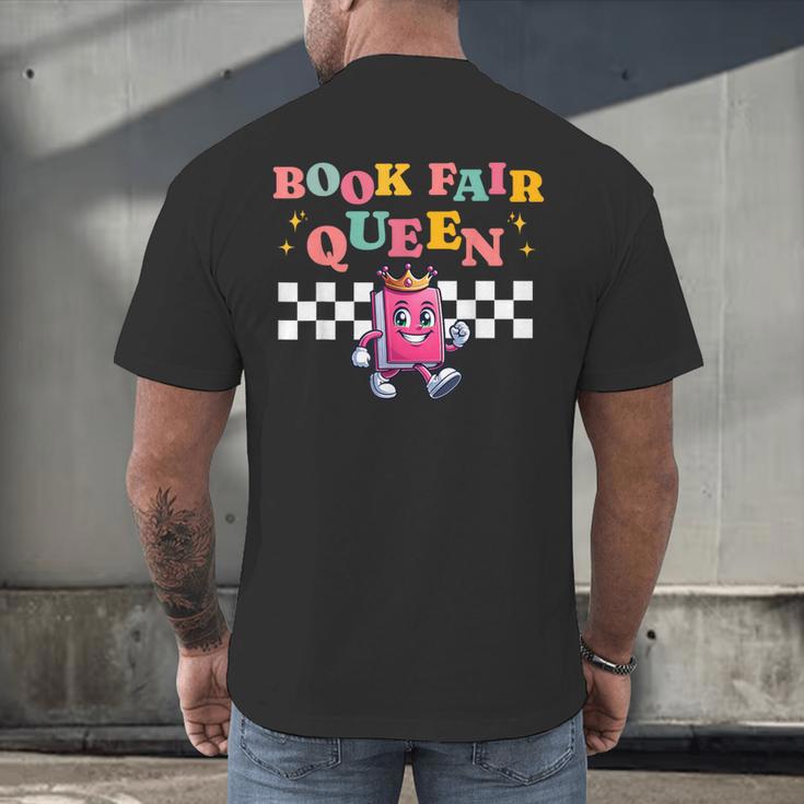 Retro Library Book Fair Queen School Reading Girls Women's Men's Back Print T-Shirt