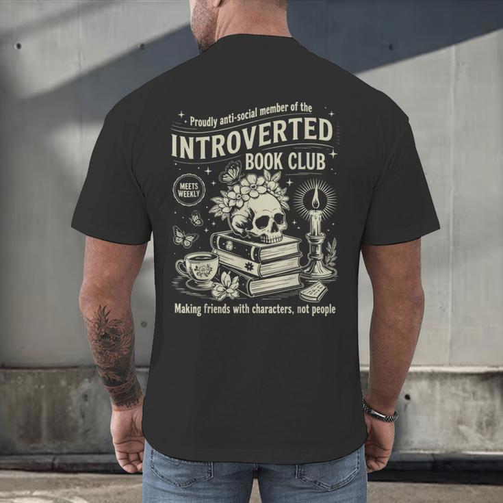Retro Proud Anti Social Member Of Introverted Book Club Men's Back Print T-Shirt Retro Proud Anti Social Member Of Introverted Book Club Men's Back Print T-Shirt