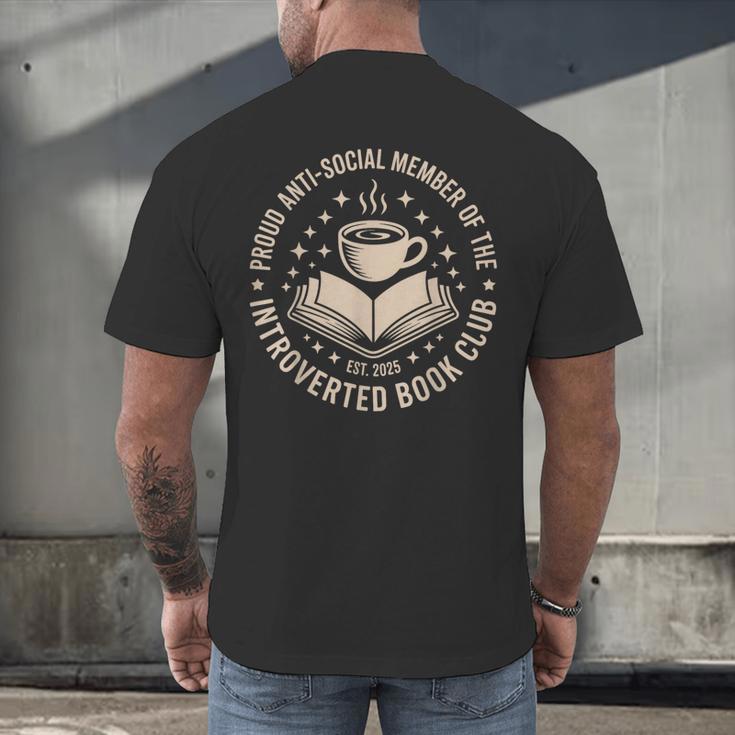 Retro Proud Introverted Book Club Anti Social Reader Men's Back Print T-Shirt