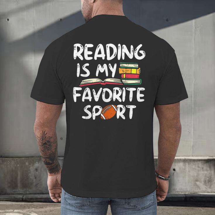 Retro Reading Is My Favorite Sport Football World Book Day Men's Back Print T-Shirt