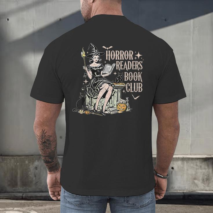 Retro Scary Horror Readers Book Club Spooky Halloween Men's Back Print T-Shirt Retro Scary Horror Readers Book Club Spooky Halloween Men's Back Print T-Shirt