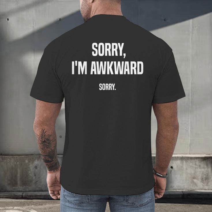 Retro Sorry I'm Awkward Sorry Introvert Awkward Men's Back Print T-Shirt Retro Sorry I'm Awkward Sorry Introvert Awkward Men's Back Print T-Shirt