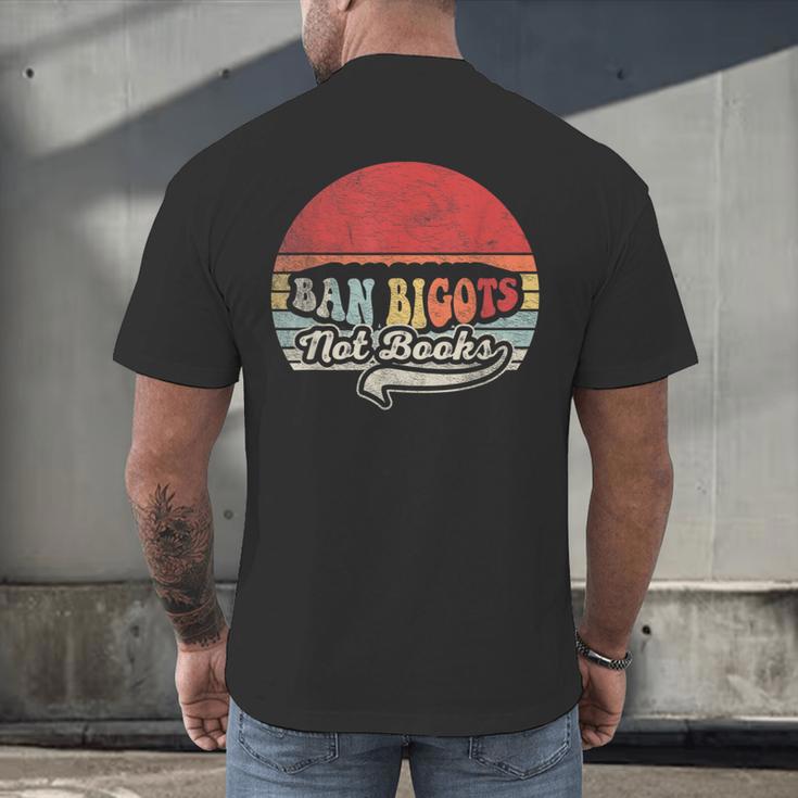 Retro Vintage Ban Bigots Not Books Shirt Free Banned Books Men's Back Print T-Shirt