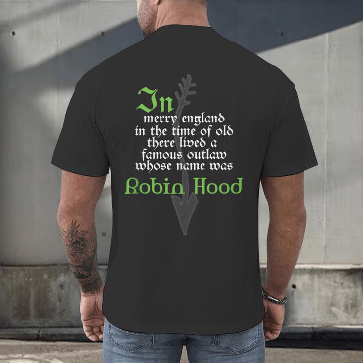 Robin HoodShirt For Book Lovers And Literature Fans Men's Back Print T-Shirt