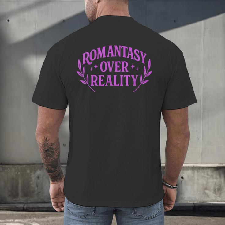 Romantasy Book Reader Aesthetic With Fantasy Feels Men's Back Print T-Shirt