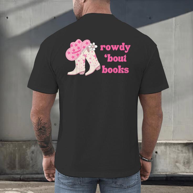 Rowdy 'Bout Books Cowboy Lovers Men's Back Print T-Shirt