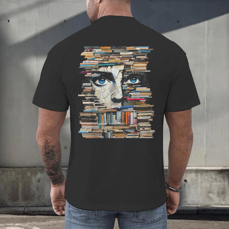 RtY Book Man Graphic Eyes Colorful Art Small Men's Back Print T-Shirt RtY Book Man Graphic Eyes Colorful Art Small Men's Back Print T-Shirt