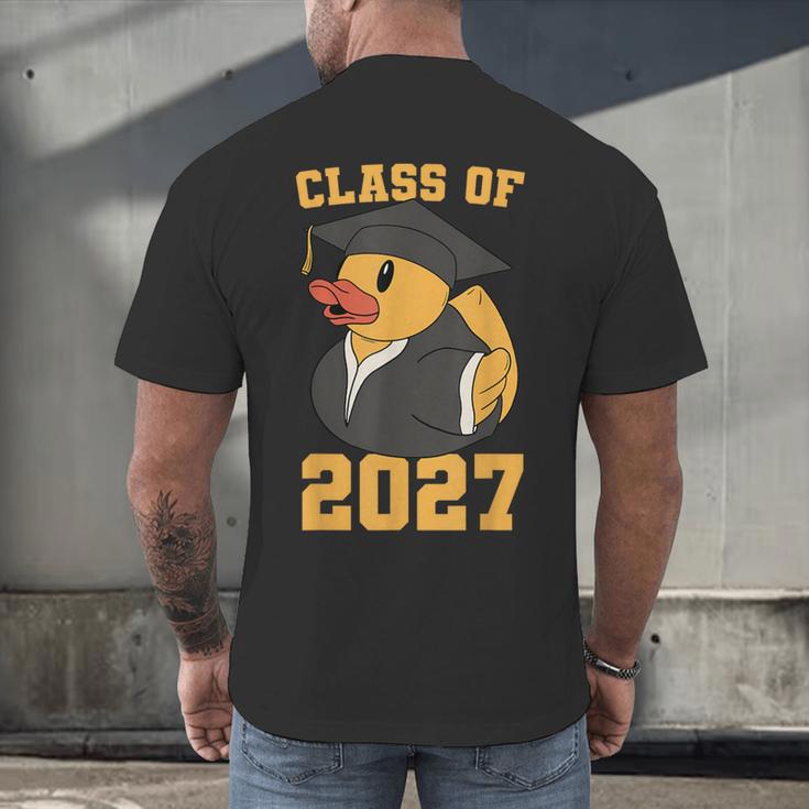 Rubber Duck Class Of 2027 Senior 2027 Graduation Year Senior Men's Back Print T-Shirt