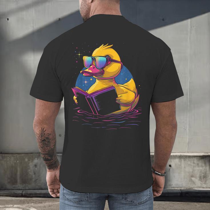 Rubber Duck Rubber Duckie Reading Book Rubber Duckling Men's Back Print T-Shirt Rubber Duck Rubber Duckie Reading Book Rubber Duckling Men's Back Print T-Shirt