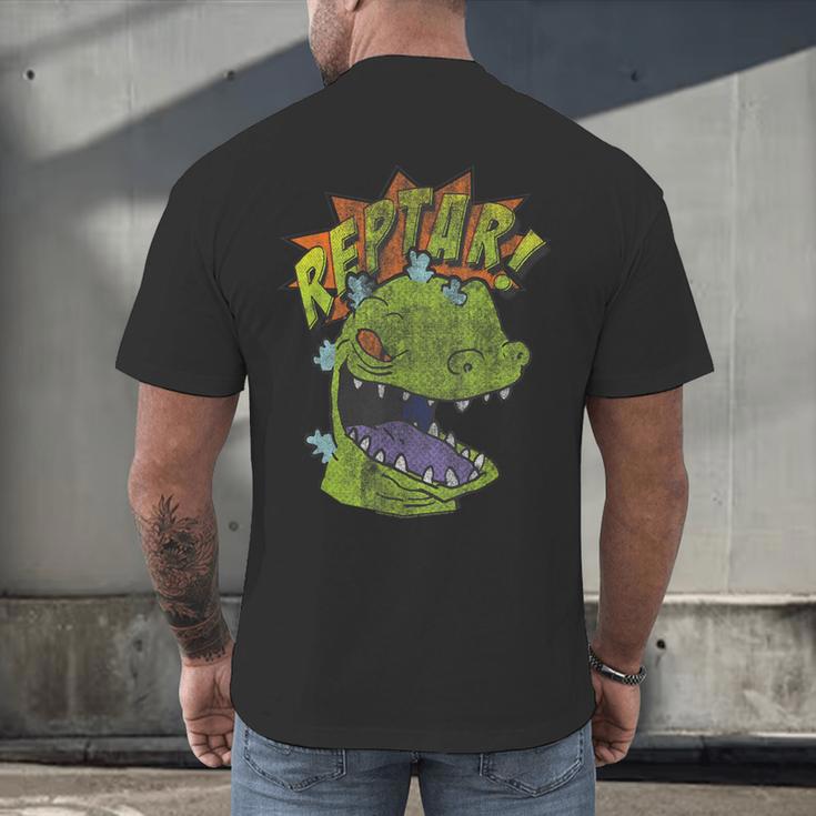 Rugrats Reptar Distressed Comic Book Style Cartoon Men's Back Print T-Shirt
