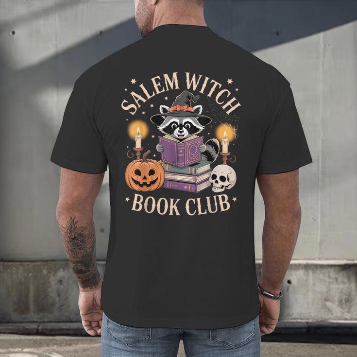 Salem Witch Book Club Bookish Halloween Raccoon Witchcraft Men's Back Print T-Shirt Salem Witch Book Club Bookish Halloween Raccoon Witchcraft Men's Back Print T-Shirt